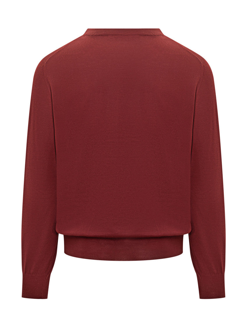 Red Solid Regular Sweaters 2