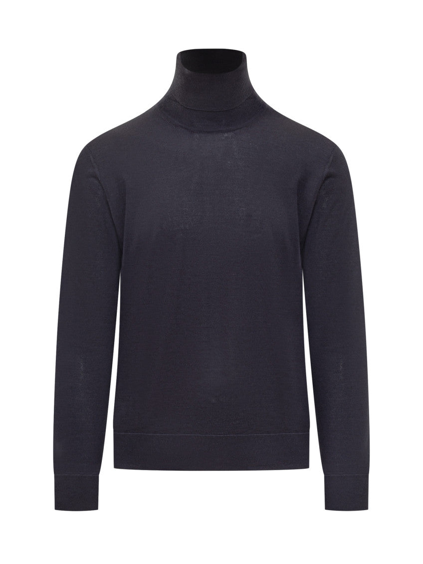 Dark Blue Solid Sweaters 1