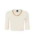 Beige Solid Crew Neck Sweater 1