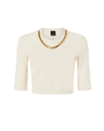 Beige Solid Crew Neck Sweater 1