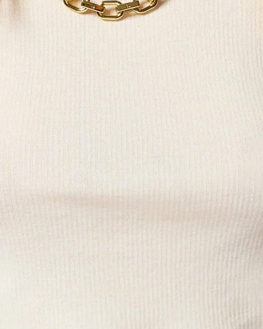 Beige Solid Crew Neck Sweater 3