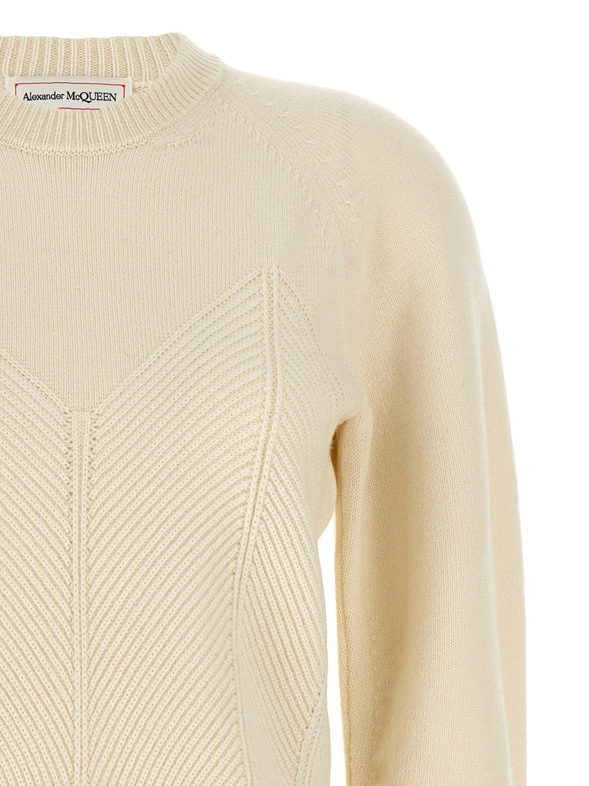 White 'Chevron Corset' sweater 3