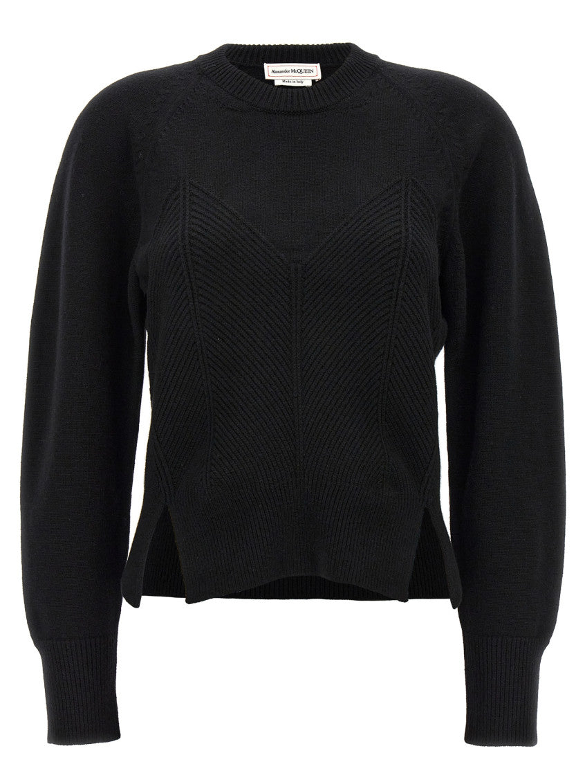 Black 'Chevron Corset' sweater  1