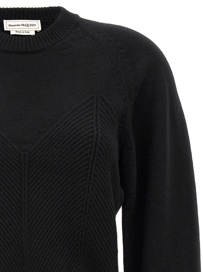 Black 'Chevron Corset' sweater  3