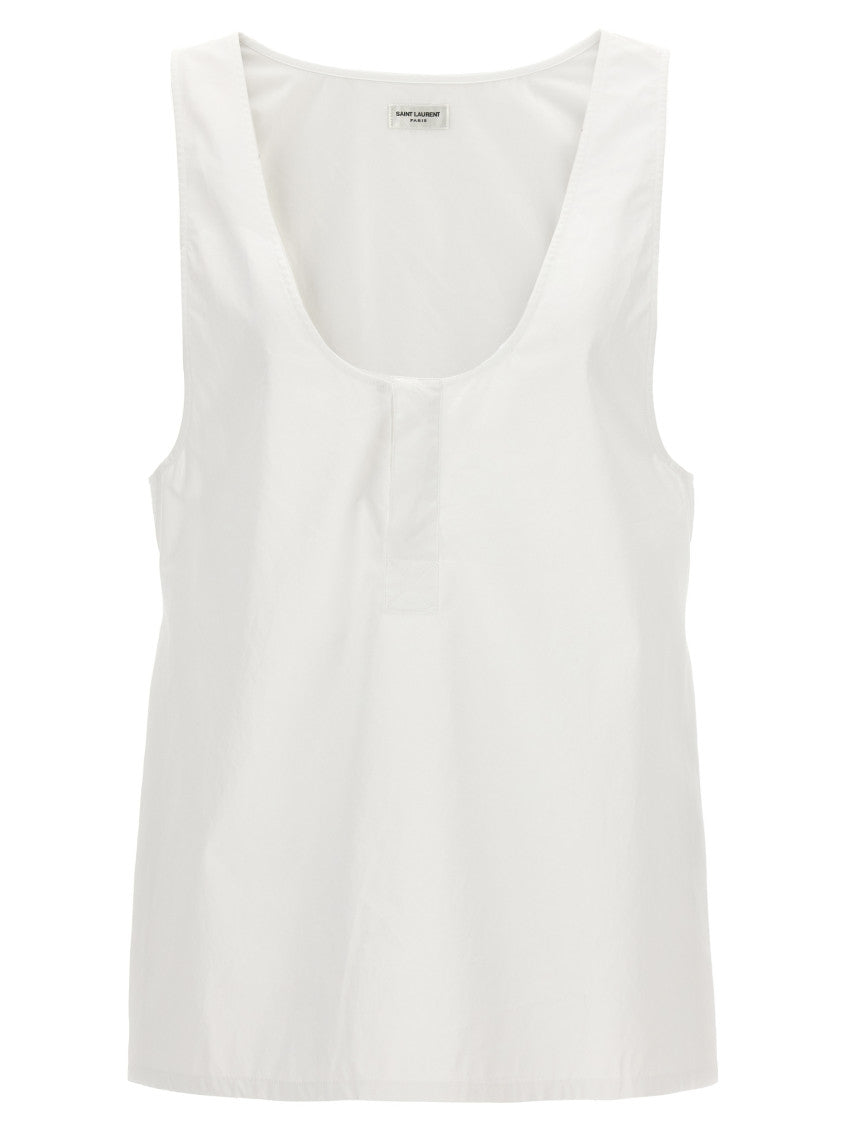 White 'Henley' tank top 1