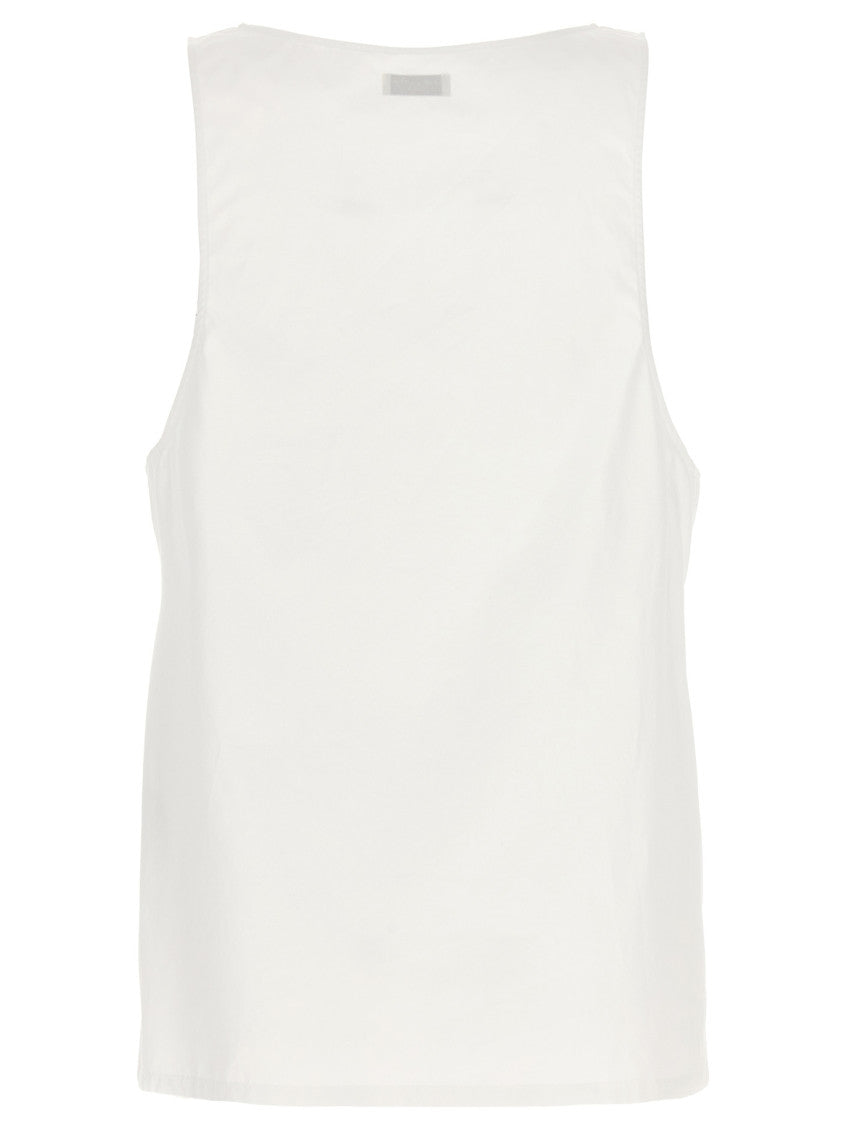 White 'Henley' tank top 2