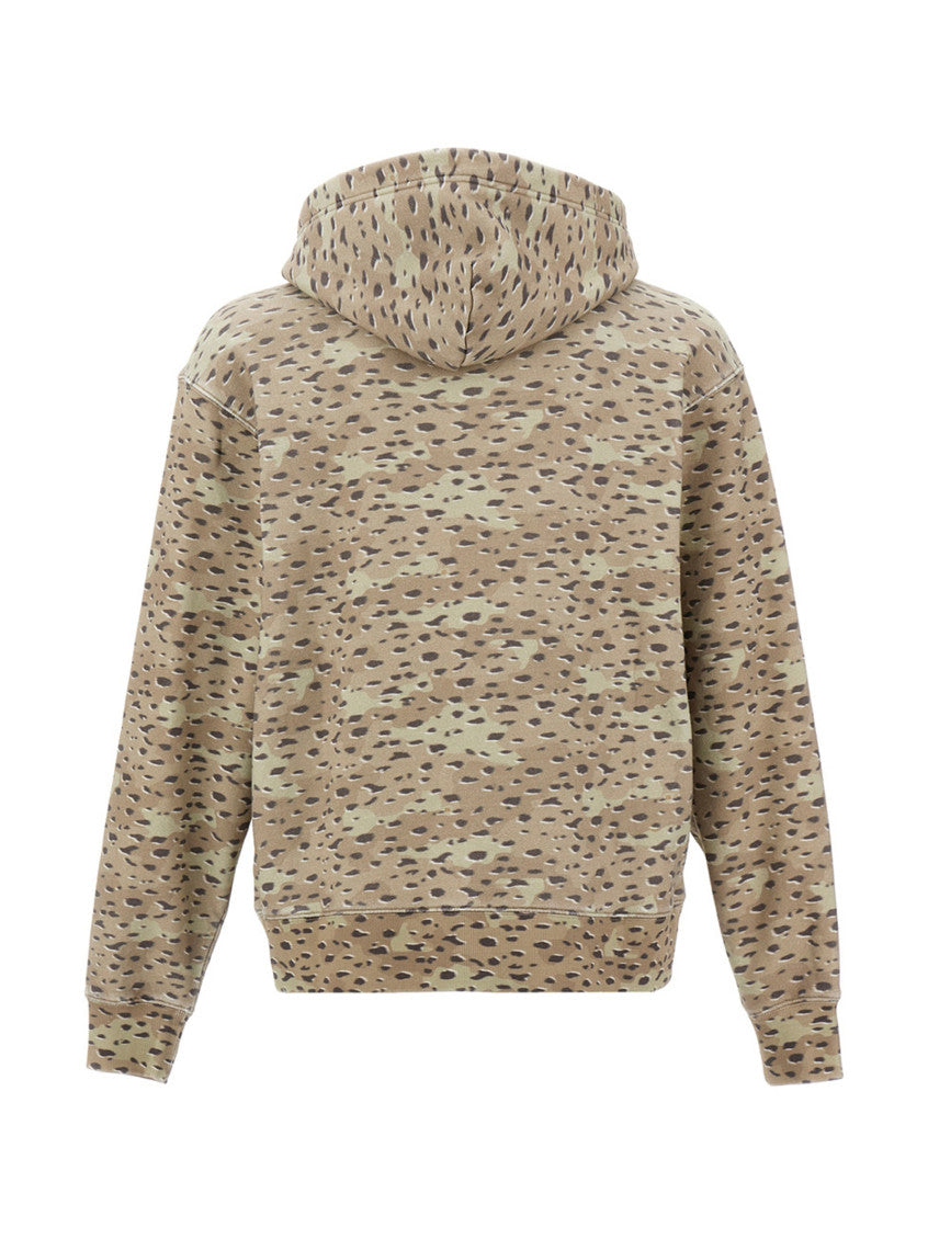 Beige Felpa con cappuccio 'Camo leopard' 2