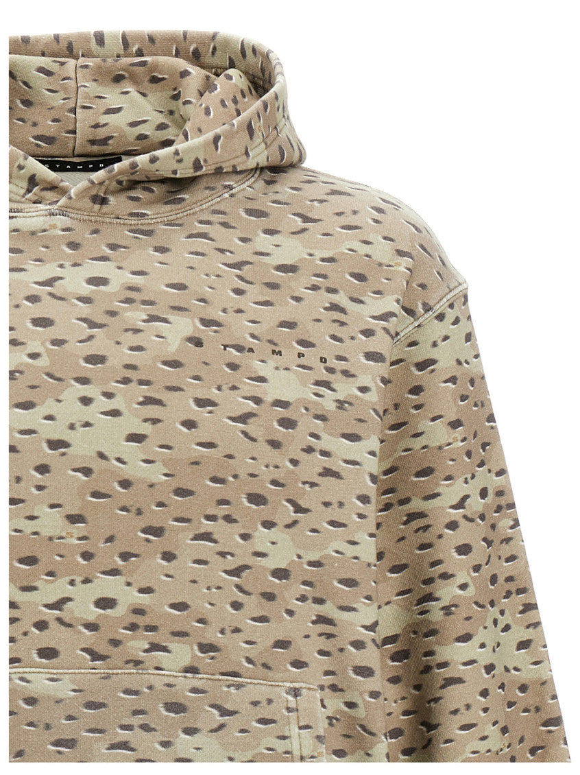 Beige Felpa con cappuccio 'Camo leopard' 3