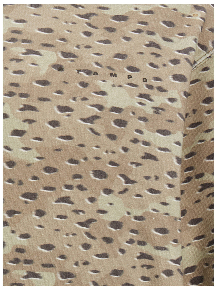 Beige Felpa con cappuccio 'Camo leopard' 4