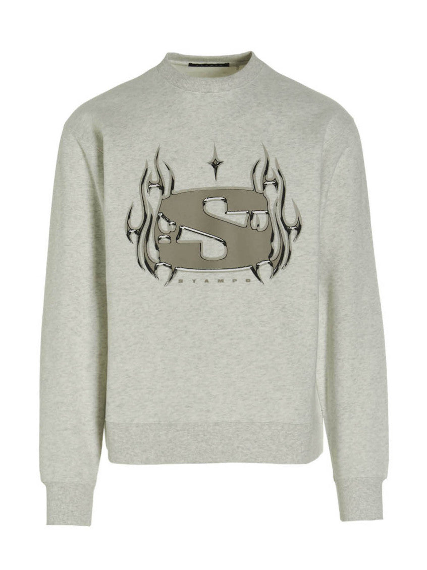 Grey 'Chrome Flame' sweatshirt 1