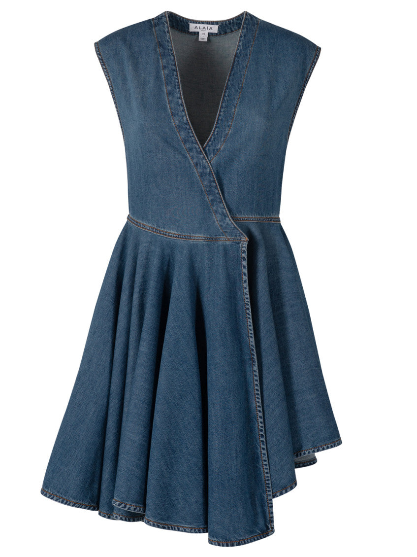 Blue Wrap Denim Dress 1