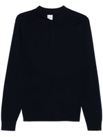 Blue Long Sleeves Solid Polo 1
