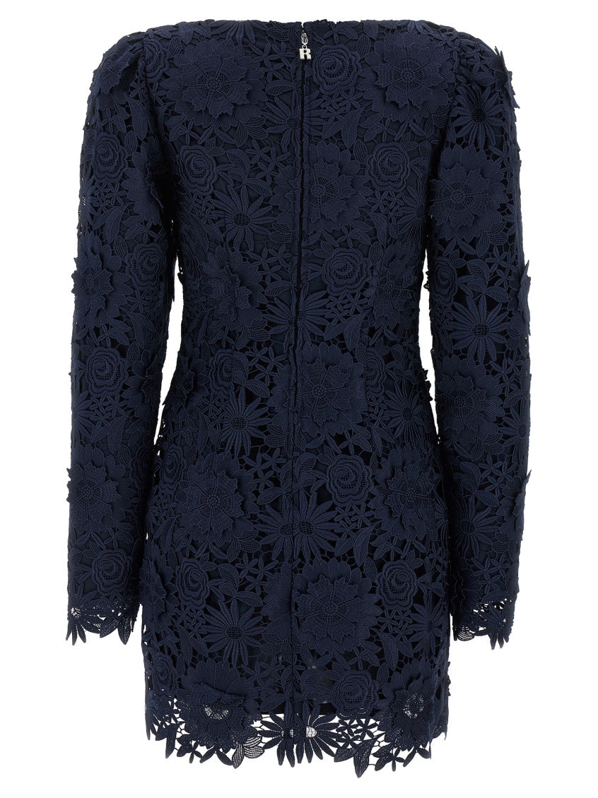 Blue '3D Lace Ls Mini' dress 2