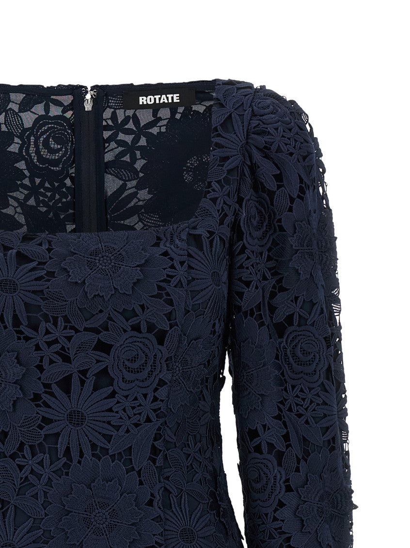 Blue '3D Lace Ls Mini' dress 3