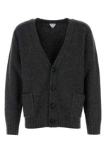 Grey Long Sleeves Wool Cardigan 1
