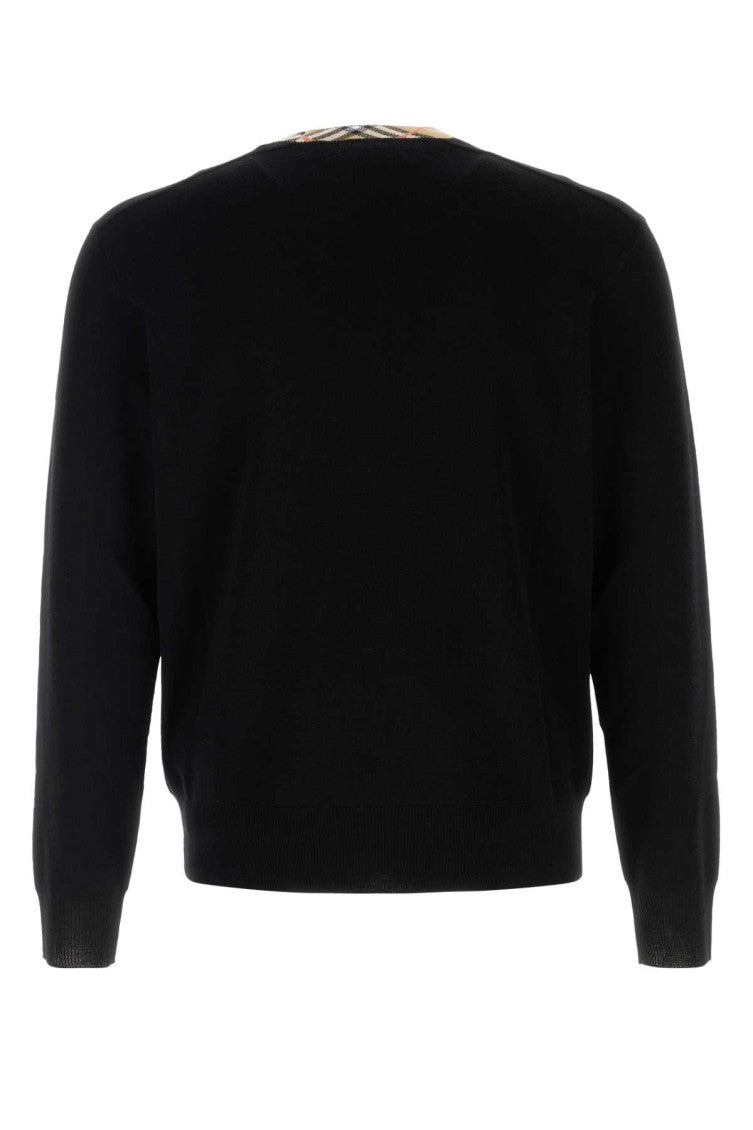 Black Contrast Crewneck Sweater 2