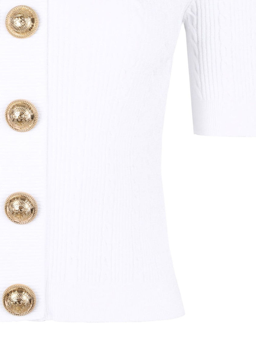White Ribbed Buttoned Top 4