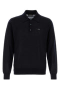 Navy Blue Long Sleeves Logo Polo 1