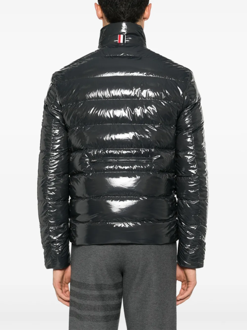 Dark Grey Reversible Zip-up Puffer Jacket 4