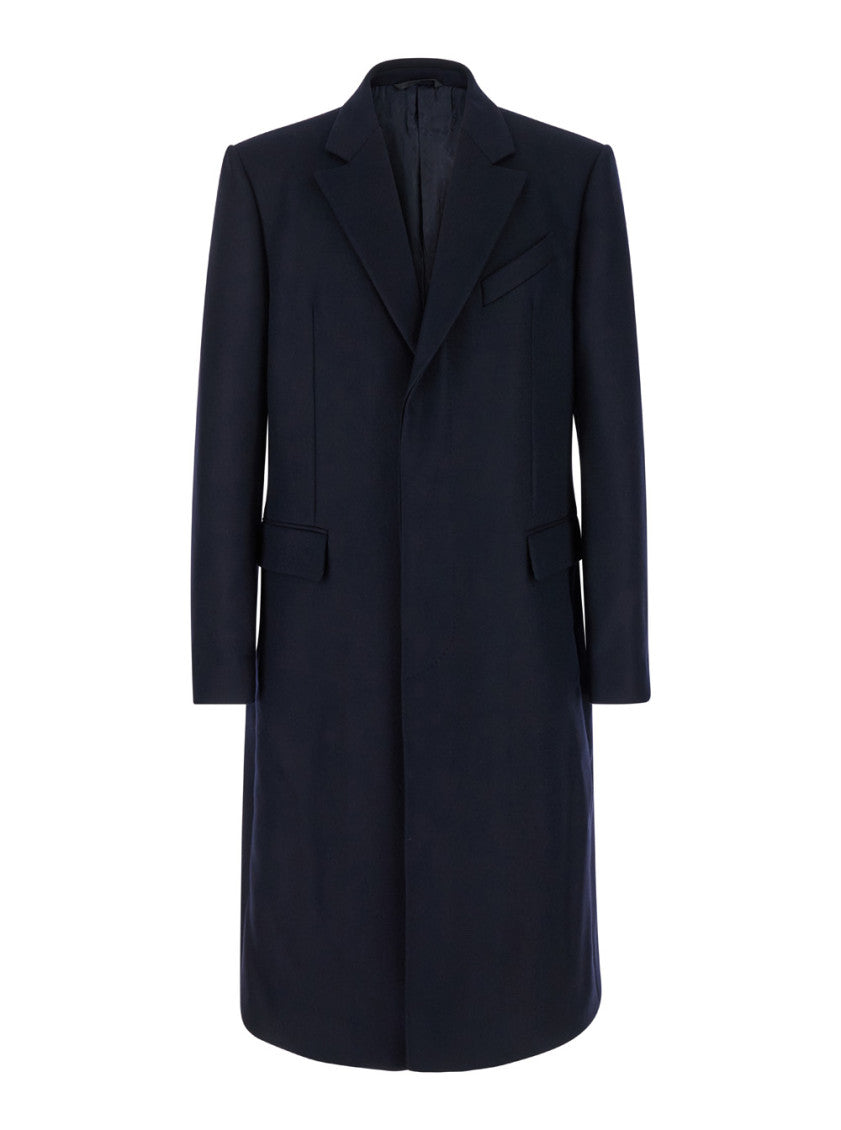 Dark Blue Fitted Trench Coat 1