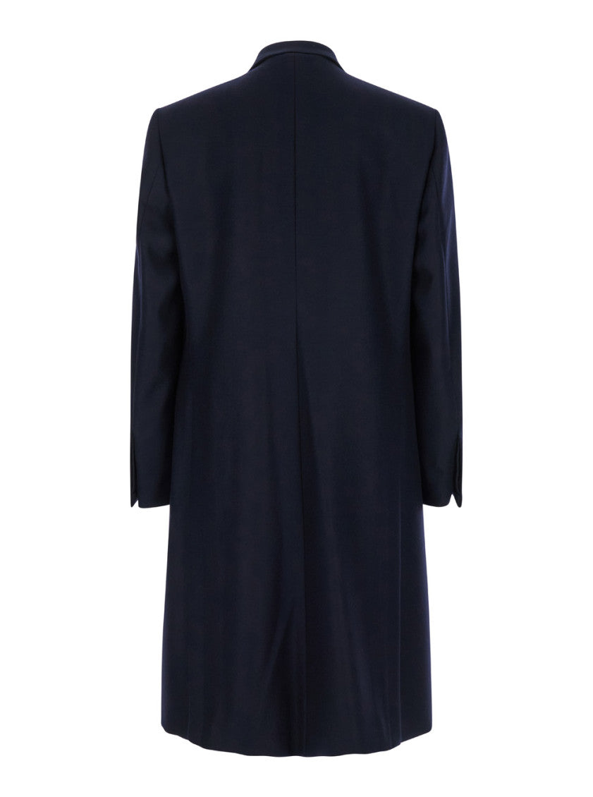 Dark Blue Fitted Trench Coat 2