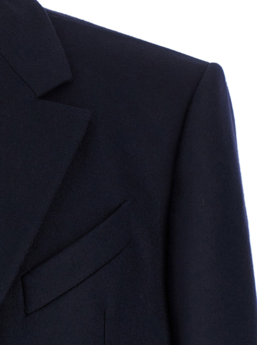 Dark Blue Fitted Trench Coat 3