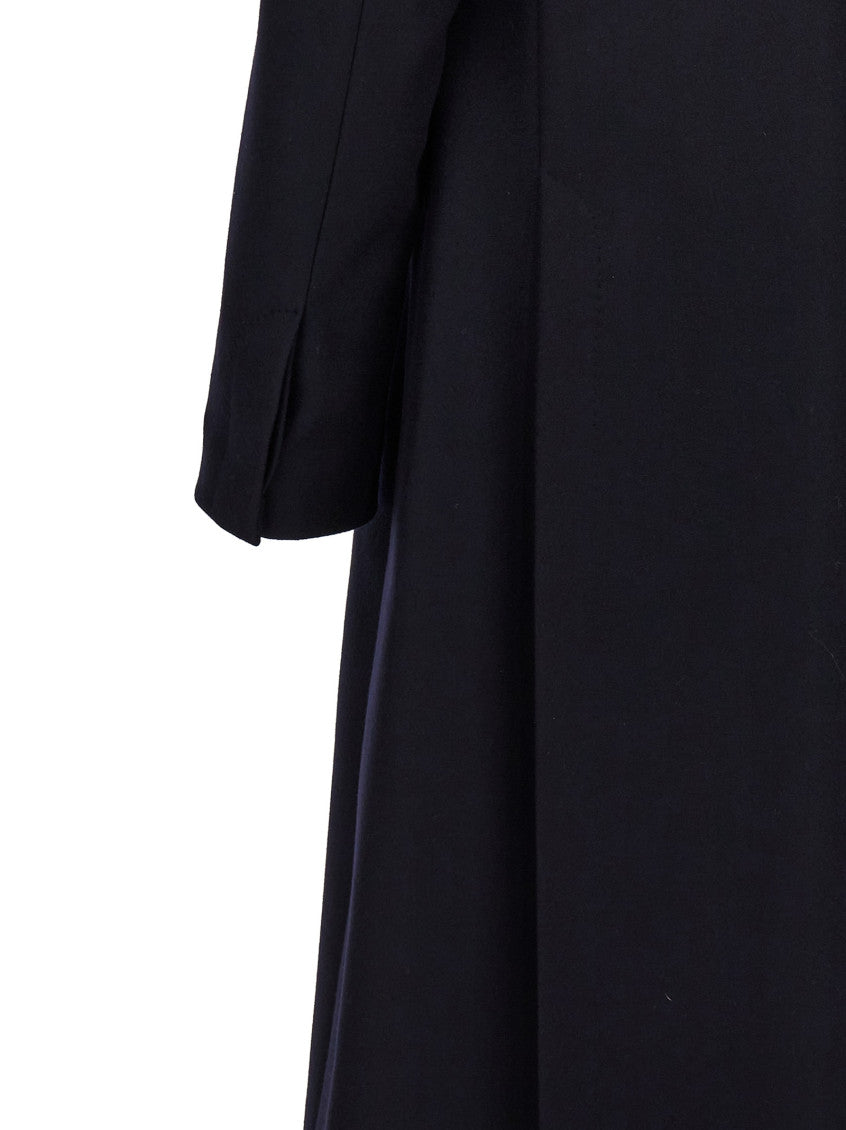Dark Blue Fitted Trench Coat 4