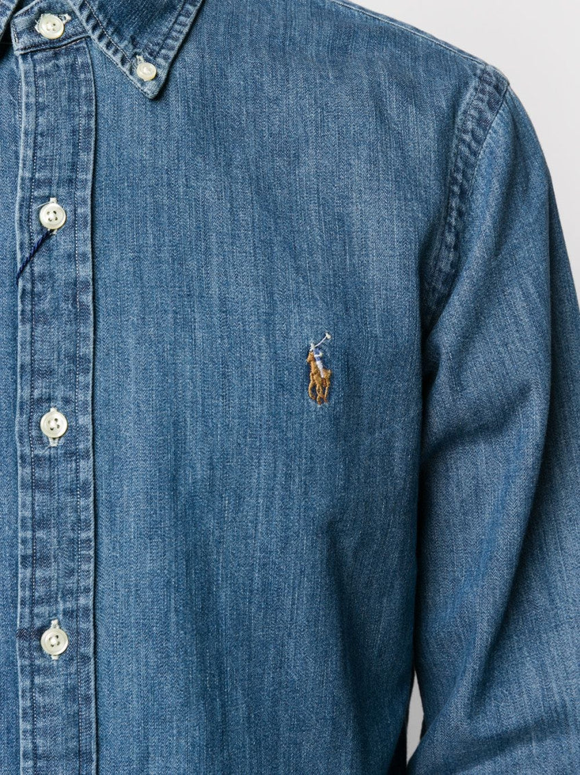 Blue Logo denim shirt 2