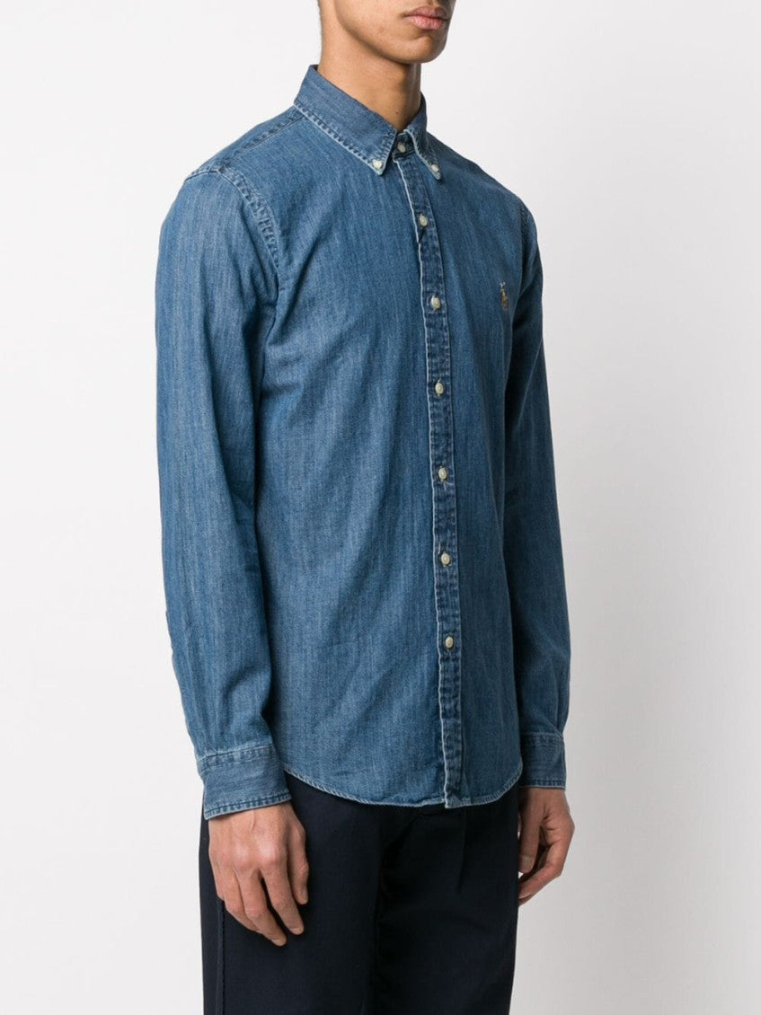 Blue Logo denim shirt 4