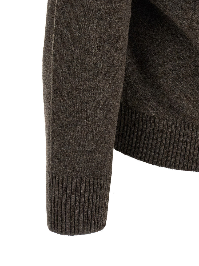 Dark Brown Polo Sweater 4