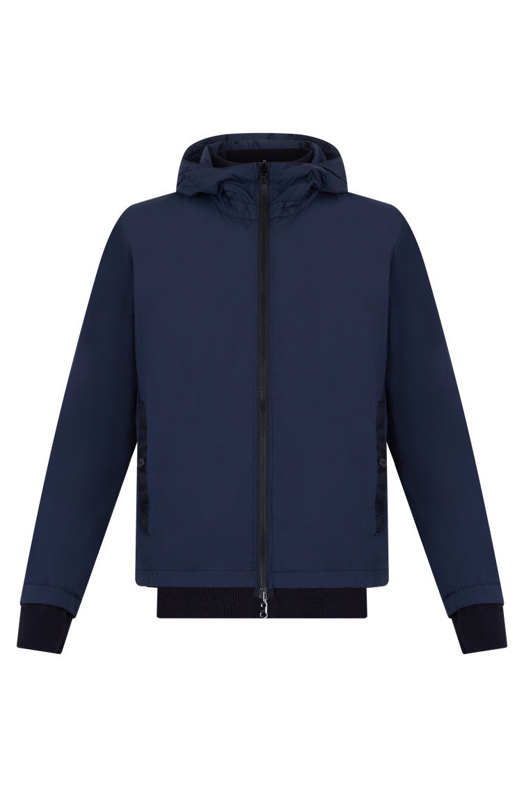 Navy Blue Hood Jacket 1