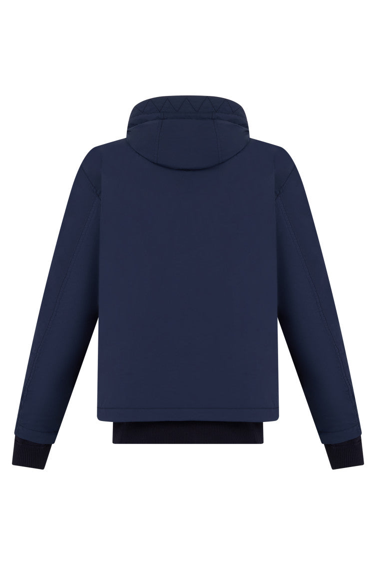 Navy Blue Hood Jacket 2