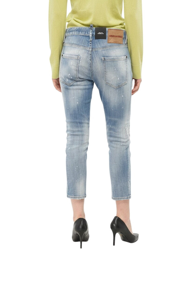 Blue Skinny Mid Rise Jeans 2