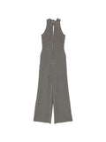 Brown Geometric Halter Neck Jumpsuit 1