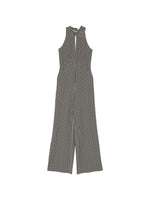 Brown Geometric Halter Neck Jumpsuit 1