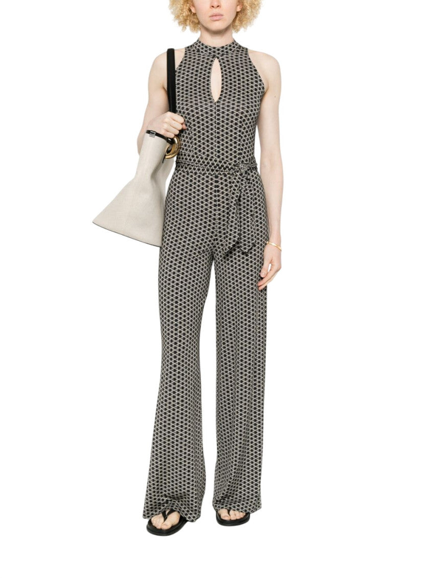 Brown Geometric Halter Neck Jumpsuit 2