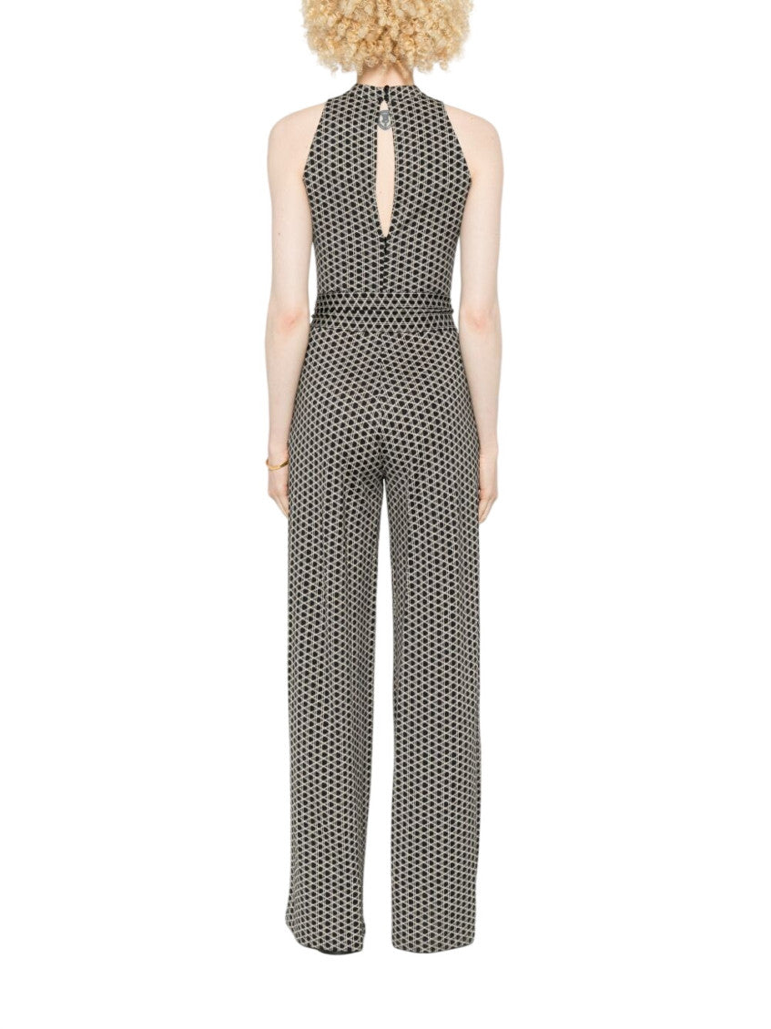 Brown Geometric Halter Neck Jumpsuit 3