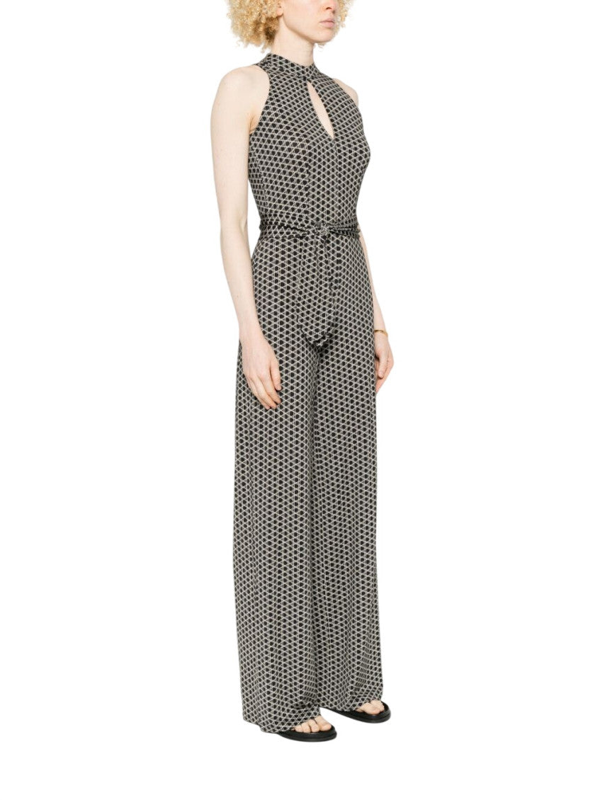 Brown Geometric Halter Neck Jumpsuit 4