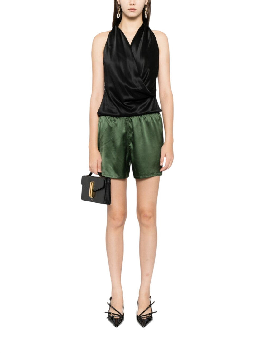 Green Solid Shorts 2