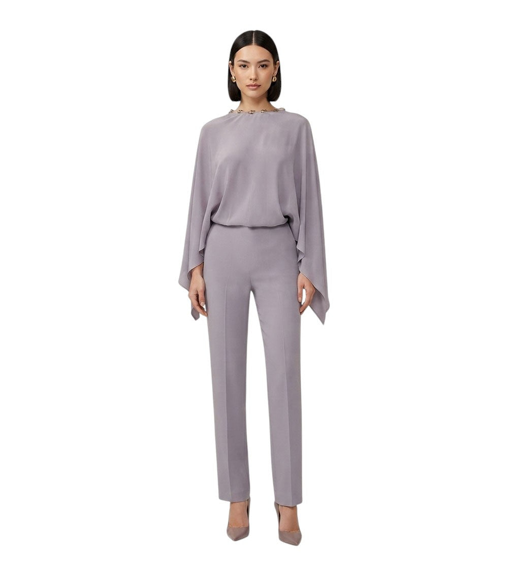 Light Purple Round Neck Jumpsuit 1