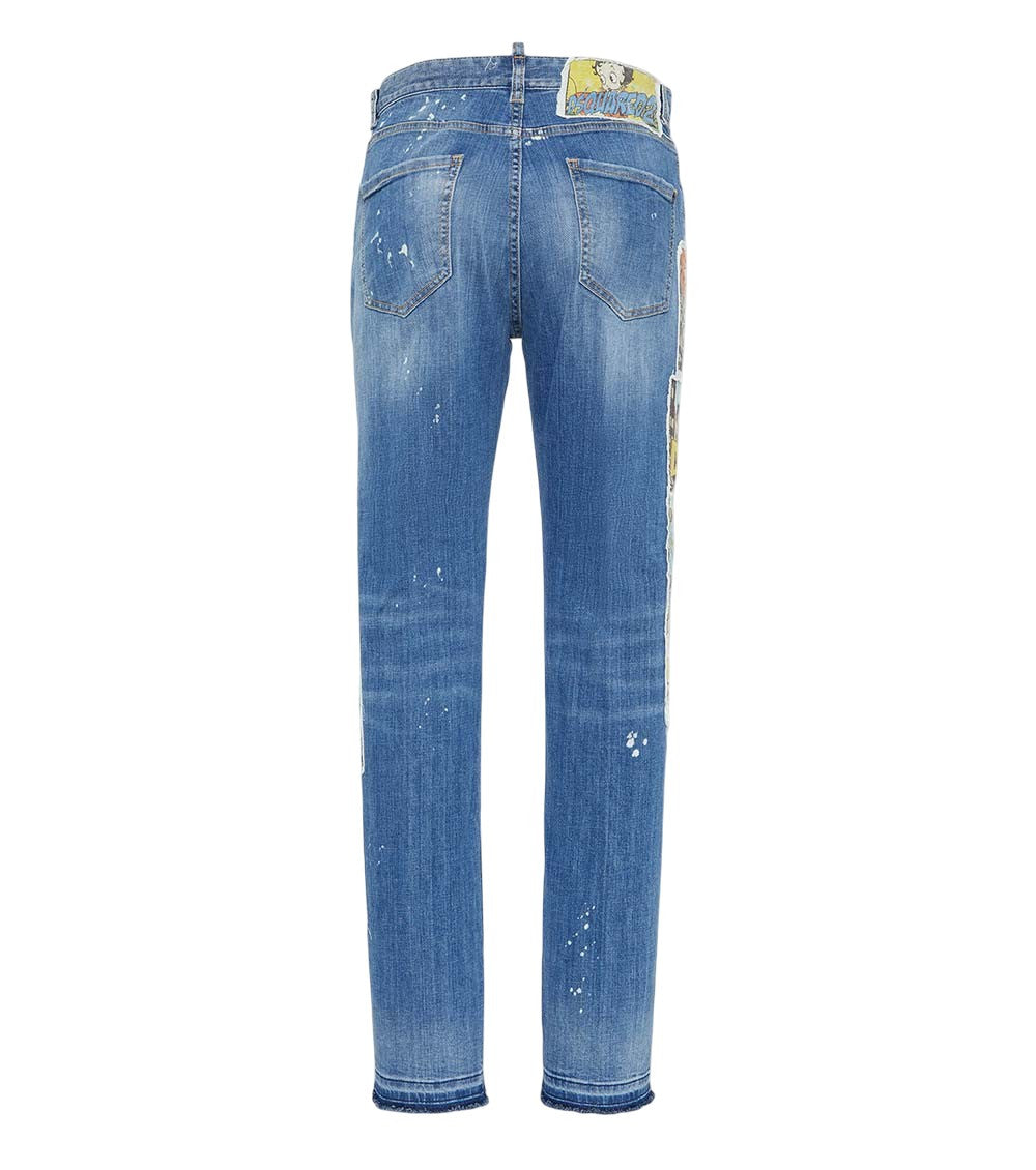 Sky Blue Straight Mid Rise Jeans 2
