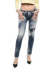 Blue Skinny Low Rise Jeans 1