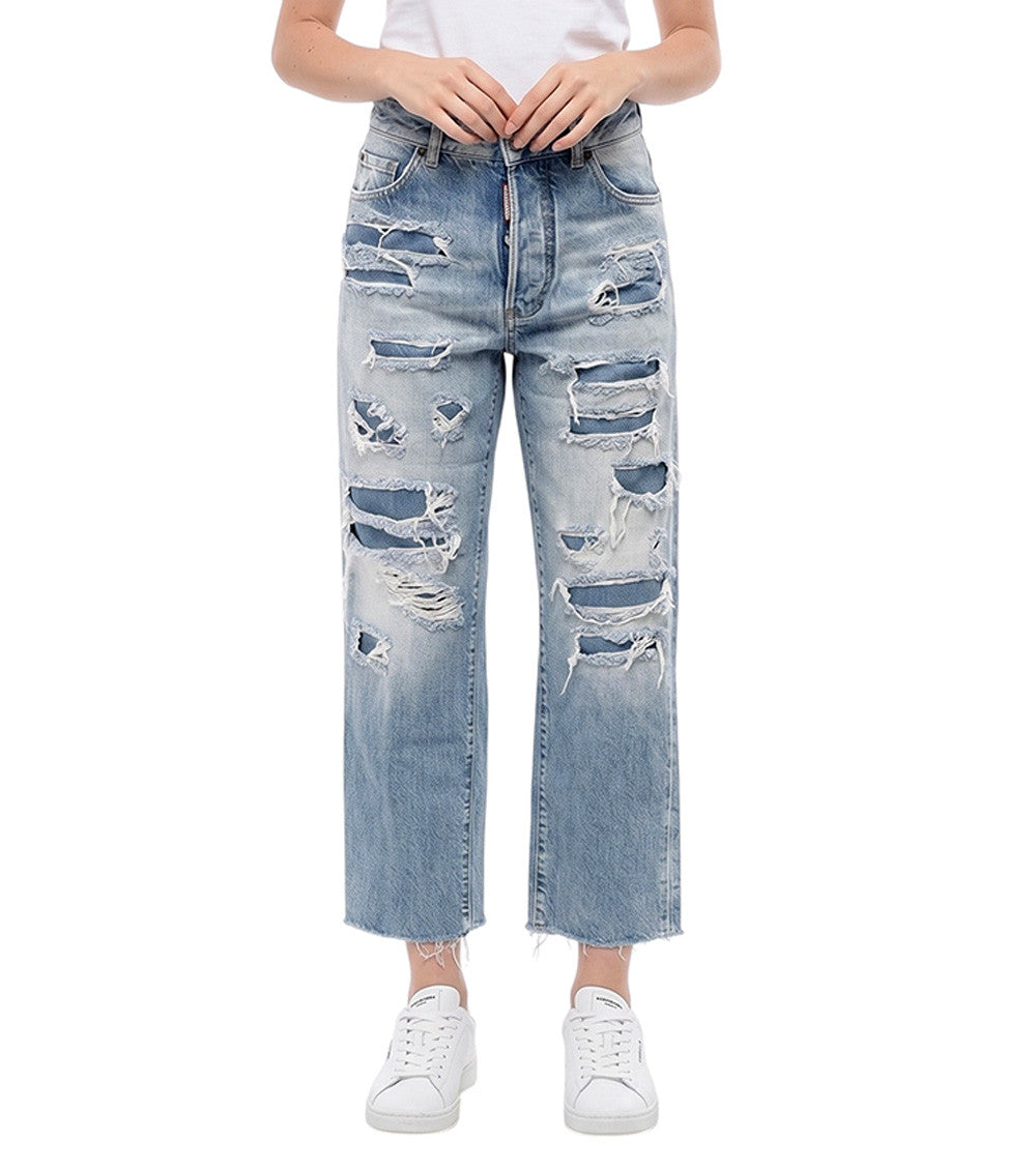 Blue Straight High Rise Jeans 1