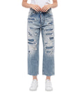 Blue Straight High Rise Jeans 1