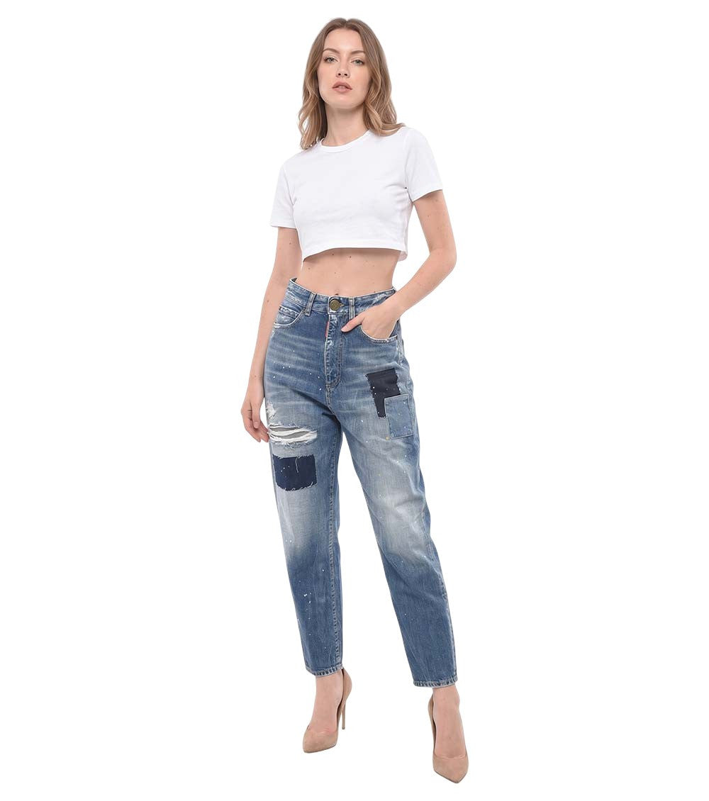 Blue Straight High Rise Jeans 1