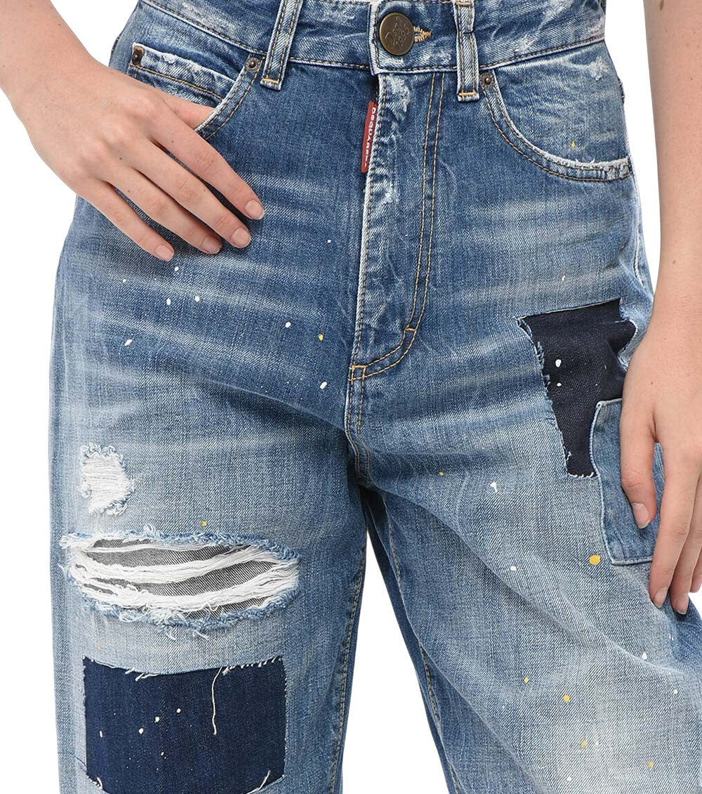 Blue Straight High Rise Jeans 3