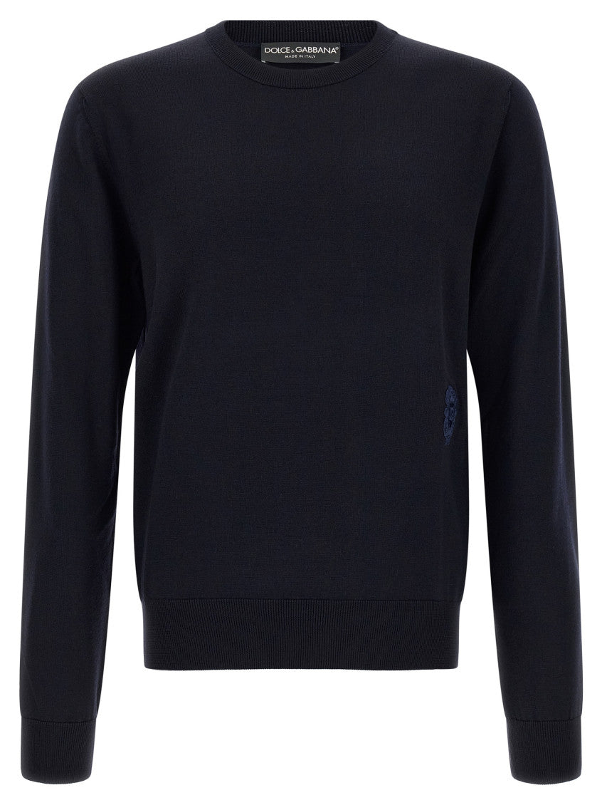 Navy Blue Embroidered Sweater 1