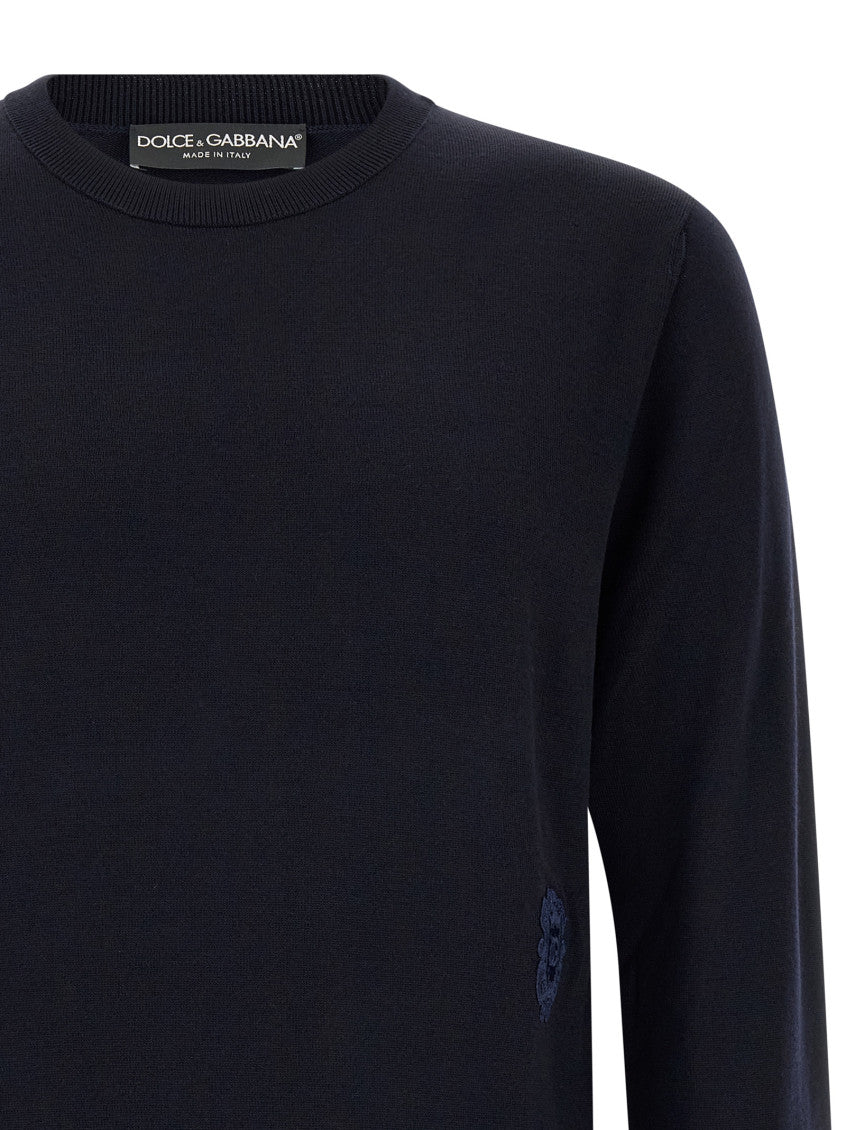 Navy Blue Embroidered Sweater 3