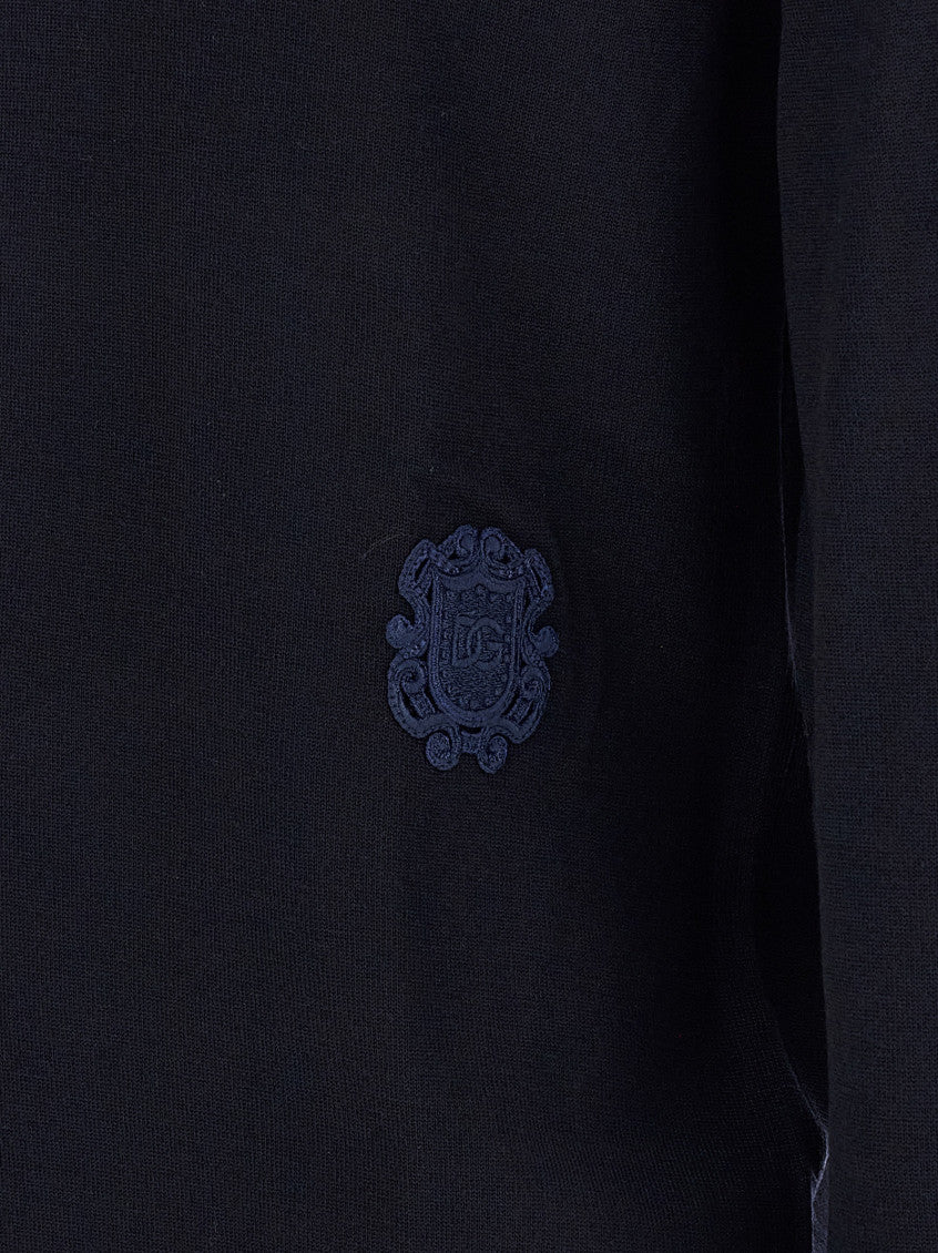 Navy Blue Embroidered Sweater 4