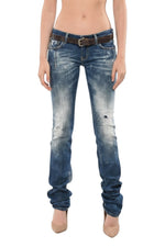 Blue Slim Low Rise Jeans 1